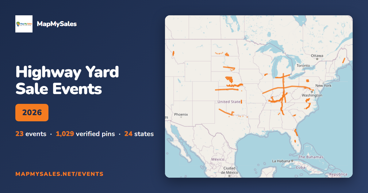 Highway Yard Sale Events 2026–2027 — Routes, Dates & Live Vendor Maps ...