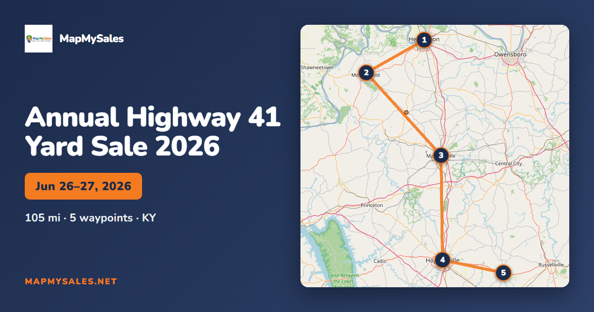 Highway 41 Yard Sale 2026 Complete Western Kentucky Route Guide Ky Hwy 41 